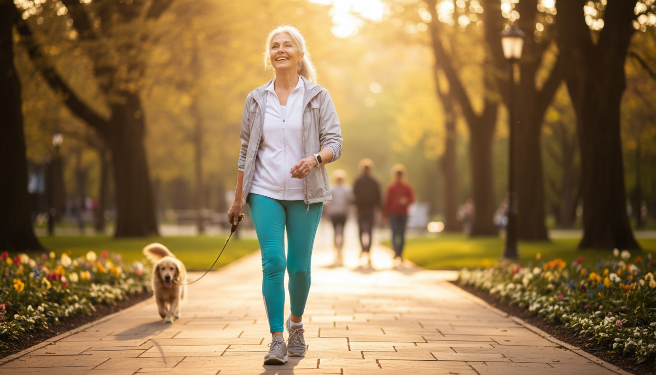 Senior exercising for balance
